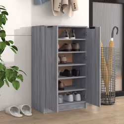 vidaXL Shoe Cabinet Engineered Wood Hallway Shoe Storage Cupboard Shoe Holder - Grey sonoma