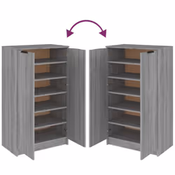 vidaXL Shoe Cabinet Engineered Wood Hallway Shoe Storage Cupboard Shoe Holder - Grey sonoma - Additional view 7