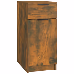 vidaXL Desk Cabinet Desk Cupboard Home Office Storage Cabinet Engineered Wood - smoked oak