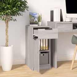 vidaXL Desk Cabinet Desk Cupboard Home Office Storage Cabinet Engineered Wood - grey sonoma
