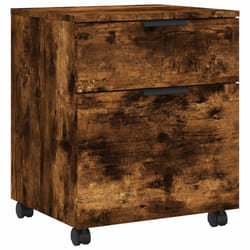 vidaXL Mobile File Cabinet with Wheels Desk Storage Cabinet Engineered Wood - Smoked oak