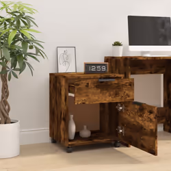 vidaXL Mobile File Cabinet with Wheels Desk Storage Cabinet Engineered Wood - Smoked oak - Additional view 7