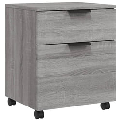 vidaXL Mobile File Cabinet with Wheels Desk Storage Cabinet Engineered Wood - Grey sonoma