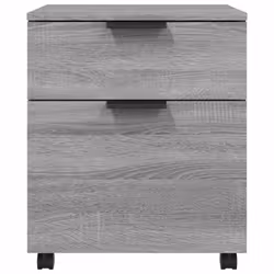 vidaXL Mobile File Cabinet with Wheels Desk Storage Cabinet Engineered Wood - Grey sonoma