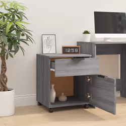 vidaXL Mobile File Cabinet with Wheels Desk Storage Cabinet Engineered Wood - Grey sonoma - Additional view 7