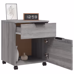 vidaXL Mobile File Cabinet with Wheels Desk Storage Cabinet Engineered Wood - Grey sonoma - Additional view 8