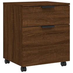 vidaXL Mobile File Cabinet with Wheels Desk Storage Cabinet Engineered Wood - Brown oak