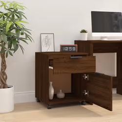 vidaXL Mobile File Cabinet with Wheels Desk Storage Cabinet Engineered Wood - Brown oak - Additional view 7