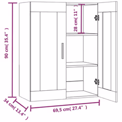 vidaXL Hanging Wall Cabinet Storage Cabinet Wall Cupboard Floating Cabinet - Smoked oak - Additional view 4