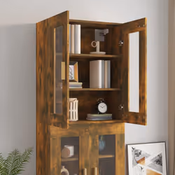 vidaXL Hanging Wall Cabinet Storage Cabinet Wall Cupboard Floating Cabinet - Smoked oak - Additional view 8