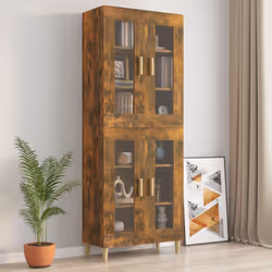 vidaXL Hanging Wall Cabinet Storage Cabinet Wall Cupboard Floating Cabinet - Smoked oak - Additional view 9