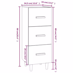 vidaXL Sideboard Engineered Wood Side Cabinet Home Organiser Multi Colours - Grey sonoma