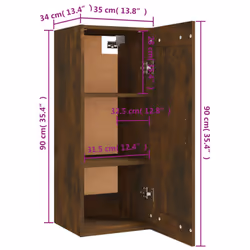 vidaXL Hanging Cabinet Floating Cabinet Wall Storage Cabinet Engineered Wood - smoked oak - Additional view 3