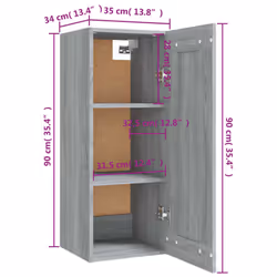 vidaXL Hanging Cabinet Floating Cabinet Wall Storage Cabinet Engineered Wood - grey sonoma