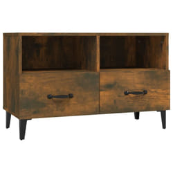 vidaXL TV Cabinet Engineered Wood Media HiFi Cabinet TV Console Multi Colours - Smoked oak