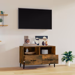 vidaXL TV Cabinet Engineered Wood Media HiFi Cabinet TV Console Multi Colours - Smoked oak