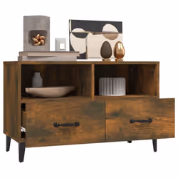 vidaXL TV Cabinet Engineered Wood Media HiFi Cabinet TV Console Multi Colours - Smoked oak - Additional view 4