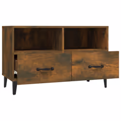 vidaXL TV Cabinet Engineered Wood Media HiFi Cabinet TV Console Multi Colours - Smoked oak - Additional view 6