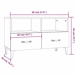vidaXL TV Cabinet Engineered Wood Media HiFi Cabinet TV Console Multi Colours - Smoked oak - Additional view 9