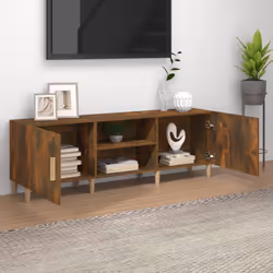 vidaXL TV Cabinet Engineered Wood Indoor TV Console Media Unit Multi Colours - Smoked oak - Additional view 5