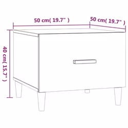 vidaXL 1/2x Coffee Table Engineered Wood Couch Accent End Table Multi Colours - Grey sonoma, 2 - Additional view 5