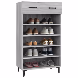 vidaXL Shoe Cabinet Engineered Wood Indoor Shoe Storage Rack Multi Colours - Grey sonoma - Additional view 6