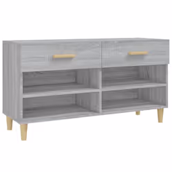 vidaXL Shoe Cabinet Grey Sonoma Engineered Wood Hallway Shoe Storage Cupboard - Additional view 4