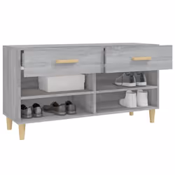 vidaXL Shoe Cabinet Grey Sonoma Engineered Wood Hallway Shoe Storage Cupboard - Additional view 6