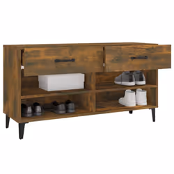 vidaXL Shoe Cabinet Smoked Oak Engineered Wood Hallway Shoe Storage Cupboard - Additional view 5