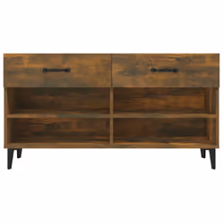 vidaXL Shoe Cabinet Smoked Oak Engineered Wood Hallway Shoe Storage Cupboard - Additional view 6