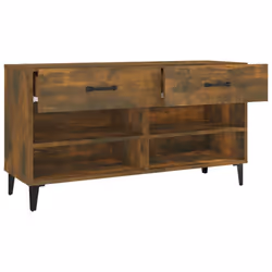 vidaXL Shoe Cabinet Smoked Oak Engineered Wood Hallway Shoe Storage Cupboard - Additional view 7
