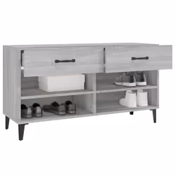 vidaXL Shoe Cabinet Grey Sonoma Engineered Wood Hallway Shoe Storage Cupboard - Additional view 5