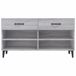 vidaXL Shoe Cabinet Grey Sonoma Engineered Wood Hallway Shoe Storage Cupboard - Additional view 6