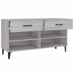 vidaXL Shoe Cabinet Grey Sonoma Engineered Wood Hallway Shoe Storage Cupboard - Additional view 7