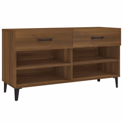 vidaXL Shoe Cabinet Brown Oak Engineered Wood Hallway Shoe Storage Cupboard