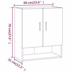 vidaXL Wall Cabinet Hanging Storage Cabinet Wall Cupboard Engineered Wood - Grey sonoma - Additional view 5