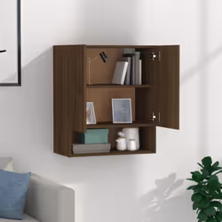 vidaXL Wall Cabinet Hanging Storage Cabinet Wall Cupboard Engineered Wood - Brown oak