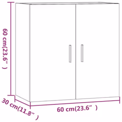 vidaXL Wall Cabinet Floating TV Unit Wall Mounted Cabinet Engineered Wood - Grey sonoma - Additional view 5