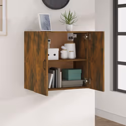 vidaXL Wall Cabinet Hanging Storage Cabinet Wall Cupboard Engineered Wood - Smoked oak - Additional view 9