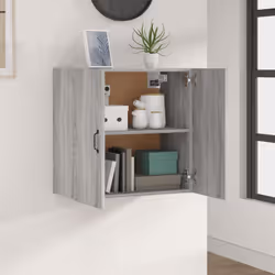 vidaXL Wall Cabinet Hanging Storage Cabinet Wall Cupboard Engineered Wood - Grey sonoma - Additional view 6