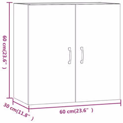 vidaXL Wall Cabinet Hanging Storage Cabinet Wall Cupboard Engineered Wood - Grey sonoma - Additional view 7