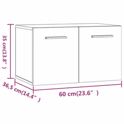 vidaXL Wall Cabinet Hanging Storage Cabinet Wall Cupboard Engineered Wood - Smoked oak - Additional view 4