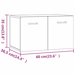 vidaXL Wall Cabinet Hanging Storage Cabinet Wall Cupboard Engineered Wood - Brown oak - Additional view 4