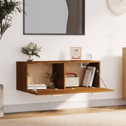 vidaXL Wall Cabinet Hanging Storage Cabinet Wall Cupboard Engineered Wood - Brown oak