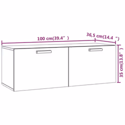 vidaXL Wall Cabinet Hanging Storage Cabinet Wall Cupboard Engineered Wood - Brown oak - Additional view 4