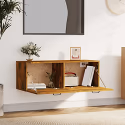 vidaXL Wall Cabinet Engineered Wood Floating TV Unit Cabinet Multi Colours - Smoked oak - Additional view 4