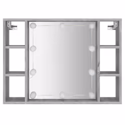 vidaXL Mirror Cabinet with LED Washroom Storage Cabinet Bathroom Vanity Unit - Grey sonoma - Additional view 6