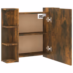 vidaXL Mirror Cabinet with LED Washroom Storage Cabinet Bathroom Vanity Unit - Smoked oak - Additional view 10