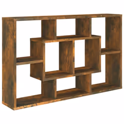 vidaXL Wall Shelf Home Living Room Hanging Rack Floating Shelf Engineered Wood - smoked oak
