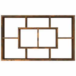vidaXL Wall Shelf Home Living Room Hanging Rack Floating Shelf Engineered Wood - smoked oak - Additional view 4